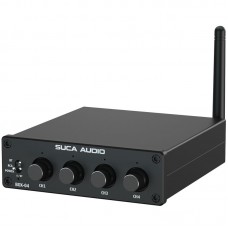 BOX-04 Audio Switcher Bluetooth 5.0 High Fidelity 1 In and 4 Out Lossless Audio Switcher with Gain Switch