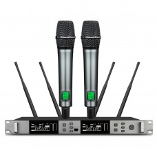 TZT K-39R Professional Wireless Microphone System Cordless Microphone System Two UHF Wireless Mics