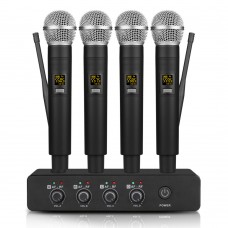 TZT KA-4 UHF Professional Wireless Microphone System Cordless Microphone System Four Wireless Mics