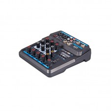 TZT KU-4 Musical Mini Mixer 4-Channel Mixing Console USB Sound Card for Performance & Domestic Uses