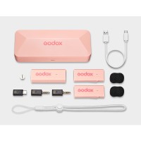 Godox MoveLink Mini UC Kit 2 Wireless Microphone System Two TX and One RX (Cherry Pink) for Type-C