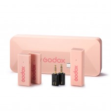 Godox MoveLink Mini LT Kit 2 Wireless Microphone System Two TX One RX (Cherry Pink) for Lightning
