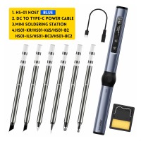 HS-01 Blue Standard Version Smart Soldering Iron Constant Temperature Maintenance Soldering with 6 Iron Tips for FNIRSI