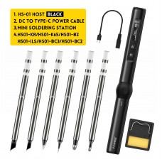 HS-01 Black Standard Version Smart Soldering Iron Constant Temperature Maintenance Soldering with 6 Iron Tips for FNIRSI