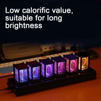 RGB Pseudo Glow Tube Clock Digital Clock Desktop Clock Imported Chip with Less Heat Generated