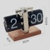 Automatic Flip Clock Creative Retro Desktop Clock with Frosted Body White Number Card Beech Base