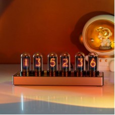 MARVEL TUBES Upgraded IPS Pseudo Glow Tube Clock Desktop Digital Clock Alarm Color Screen Silver