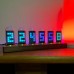 IPS Pseudo Glow Tube Clock Voice Controlled Digital Clock Alarm Electronic Album 1.9" Screen Walnut Base