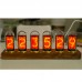 IPS Pseudo Glow Tube Clock Voice Controlled Digital Clock Alarm Electronic Album 1.9" Screen Walnut Base