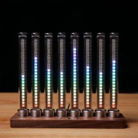 SLCreateFFT Rhythm Light Music Spectrum Display Cyberpunk Gift w/ Walnut Base Supports Phone Control