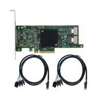 9207-8i 6GB HBA Card IT Mode Host Bus Adapter (for LSI) SAS2308 Chip + 2*SFF8087 Cables SAS to SATA