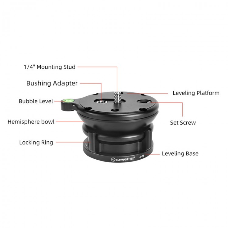 LB68 Tripod Leveling Base Horizontal Adjustment Base for Panoramic