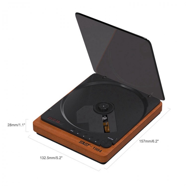 SAST1984 SA058 Portable CD Player Retro BT4.2 Bluetooth CD Player