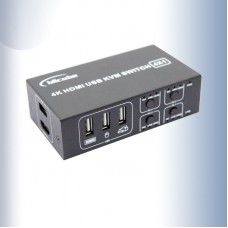 4X1 4K HDMI USB KVM Switch with 4 Input 1 Output Interfaces for USB Mouse Keyboard Monitor Printer