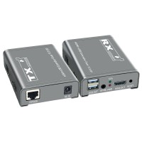 HDMI+USB Extender 200M TX and RX Receiver Extender 1080P HD Support IR Extending and Remote KVM Control