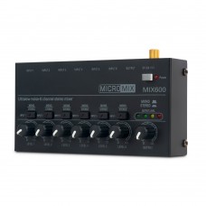 MIX600 Ultra-low Noise 6-Channel Stereo Audio Mixer without Distortion DC5V for Live Broadcasting and Recording