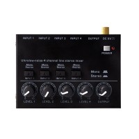 Max400 Audio Mixer Multifunctional Ultra-low Noise 4-Channel High Performance Stereo Audio Mixer