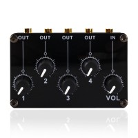 TM400 Stereo Audio Mixer Portable Passive Mixer 4-Channel 3.5mm Output and 1-Channel Independent Input