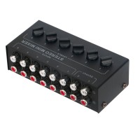 CX600 Stereo Mini Audio Mixer Dual Mode 6-Channel Input and 2-Channel Output with Independent Volume Adjustment