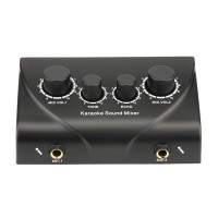 N2 Black Audio Mixer High Performance Mini Karaoke Sound Mixer with RCA and 6.35mm Interface