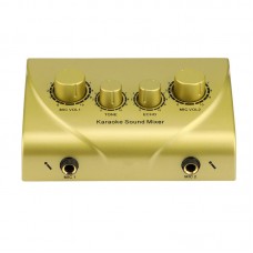 N3 Golden Audio Mixer High Performance Mini Karaoke Sound Mixer with RCA and 6.35mm Interface