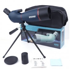 BOSSDUN 25-75x70 HD Spotting Scope BAK4 Zoom Monocular Blue with Tripod for Watching Wildlife Stars