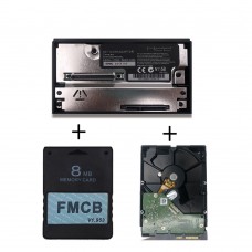 SATA Network Adapter + 8MB v1.953 FMCB + 320GB SATA HDD with 70 Games Installed for PS2 FAT Console