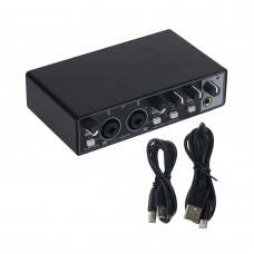 TZT MD22 USB Audio Interface External Sound Card for Studio Singing Livestreaming Karaoke Recording