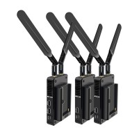 200M PRO Upgrade Version Dual Antenna 5.8G Wireless Transmission HDMI Extender One TX and Two RX with Battery Back Buckle