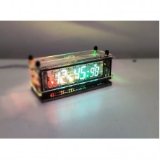 RGB VFD Clock Desktop Clock Alarm Clock Wifi Timing 12/24 Hour with Vacuum Fluorescent Display