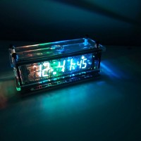 RGB VFD Clock Desktop Clock Bedroom Alarm Clock 12/24 Hour with Vacuum Fluorescent Display