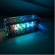 RGB VFD Clock Desktop Clock Bedroom Alarm Clock 12/24 Hour with Vacuum Fluorescent Display