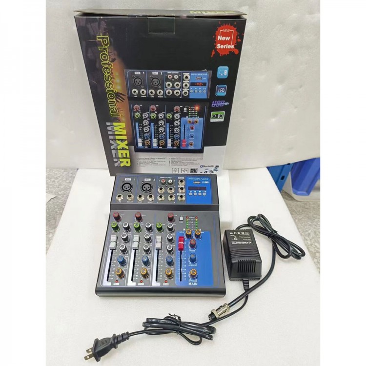 F4 4CH Professional Audio Mixer Mixing Console w/ Bluetooth USB