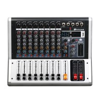 8 Channel PRO Mixer with Effects Power Mixer Bluetooth Audio Mixer for Stage Performance Conference