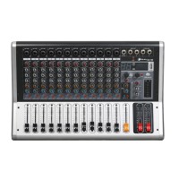 12 Channel PRO Mixer with Effects Power Mixer Bluetooth Audio Mixer for Stage Performance Conference