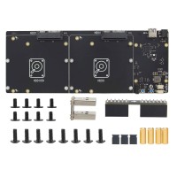 X885 V1.2 SATA HDD Expansion Board Dual 3.5" SATA HDD Shield for Raspberry Pi 4 Model B 8GB/4GB/2GB