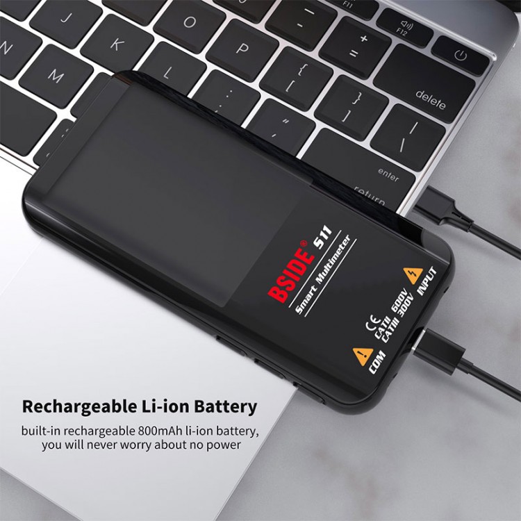 BSIDE S11 Rechargeable Smart Multimeter Tester AC DC Voltage Resistance ...