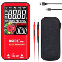 BSIDE S11 Rechargeable Smart Multimeter Tester AC DC Voltage Resistance Capacitance Tester Red