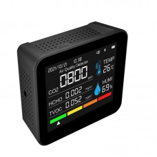 2CO11 Black 9 In 1 Air Quality Detector with Bluetooth Function for CO2 / TVOC / HCHO / PM2.5/1.0/10 Detection