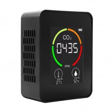 2CO11 Black 3 In 1 Air Quality Detector High Performance Detector for CO2 Temperature and Humidity Detection