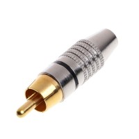 1PCS Black RCA Connector Welding-free Audio Plug for Audio and Video Cable & Monitor and Speaker Connector