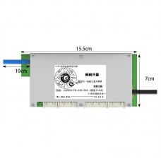 Double-layered 10-24S 50A (Peak 110A) BMS Lithium Battery Protection Board with 3.8" LCD Display