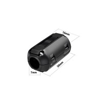 7mm Black Ferrite Choke Balun for EMC Demagnetization Filter Anti-interference Device Clip-on Version