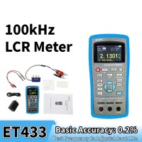 ET433 Handheld LCR Meter LCR Tester Capacitance Inductance Meter 100KHz Adjustable Frequency