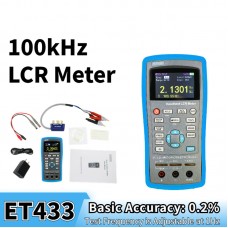 ET433 Handheld LCR Meter LCR Tester Capacitance Inductance Meter 100KHz Adjustable Frequency