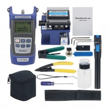 Fiber Optic FTTH Tool Kit FTTH Tools Set Optical Fiber Cold Splicing Machine w/ FC-6S Fiber Cleaver