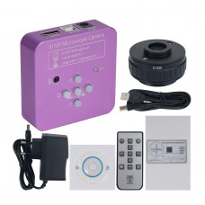 2K 51MP Microscope Camera Kit USB Camera w/ 0.5X Trinocular Stereo Microscope C Mount Adapter Lens