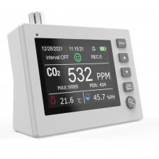 EM004 White Wifi Carbon Dioxide Detector CO2 Detector Temperature Humidity Monitor with 4.0" LCD
