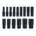 15PCS Impact Socket Set Metric Long Hex Socket Set with Plastic Storage Box for Electric Wrenches
