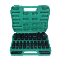 20PCS Impact Socket Set Metric Long Hex Socket Set with Plastic Storage Box for Electric Wrenches